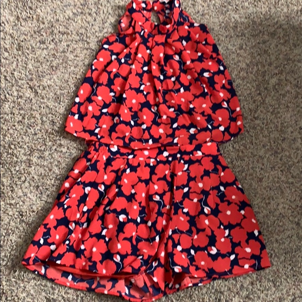 Boutique floral skirt and top set!
